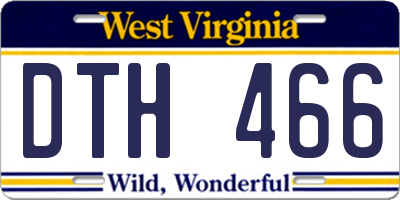 WV license plate DTH466