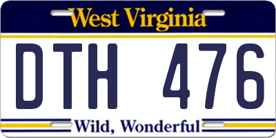 WV license plate DTH476