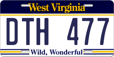 WV license plate DTH477