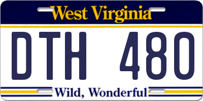 WV license plate DTH480