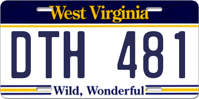 WV license plate DTH481
