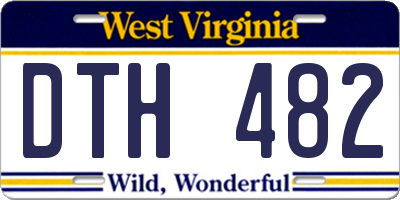 WV license plate DTH482