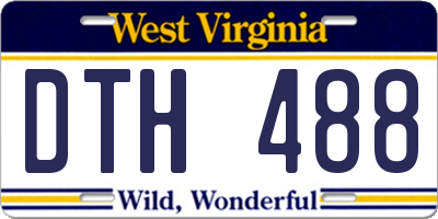 WV license plate DTH488