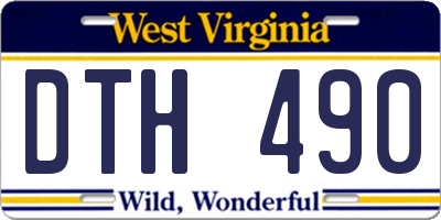WV license plate DTH490
