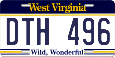 WV license plate DTH496