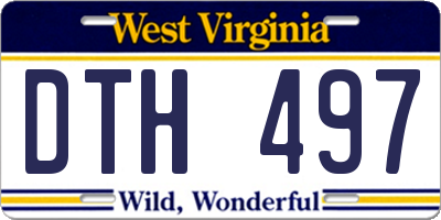 WV license plate DTH497