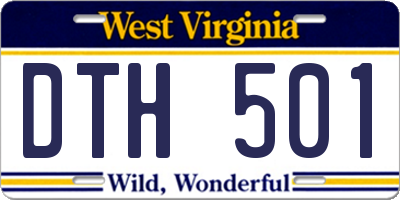 WV license plate DTH501