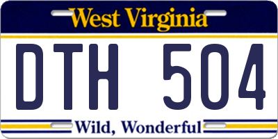 WV license plate DTH504
