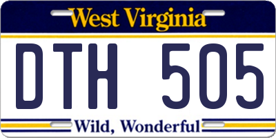 WV license plate DTH505