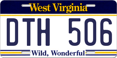 WV license plate DTH506