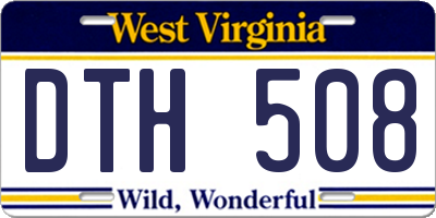WV license plate DTH508