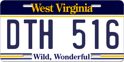 WV license plate DTH516