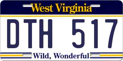 WV license plate DTH517