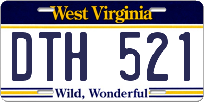 WV license plate DTH521