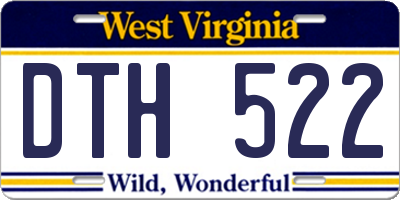 WV license plate DTH522