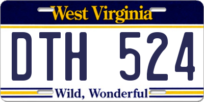 WV license plate DTH524