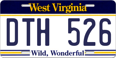 WV license plate DTH526