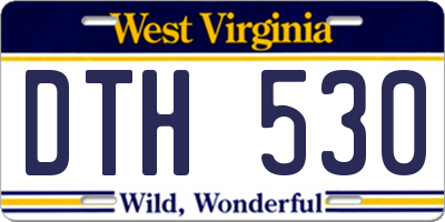 WV license plate DTH530