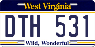 WV license plate DTH531