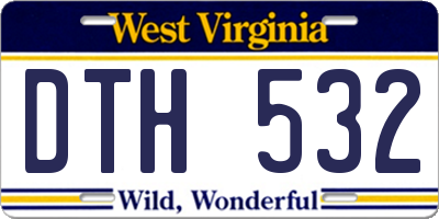WV license plate DTH532