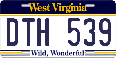 WV license plate DTH539