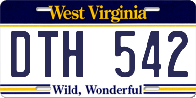 WV license plate DTH542