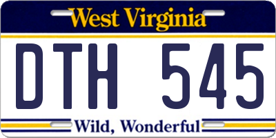 WV license plate DTH545