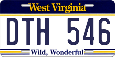 WV license plate DTH546