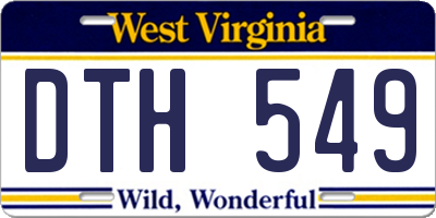 WV license plate DTH549