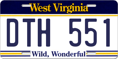 WV license plate DTH551