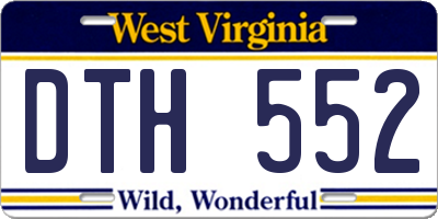 WV license plate DTH552