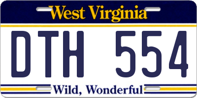 WV license plate DTH554