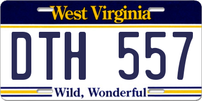WV license plate DTH557