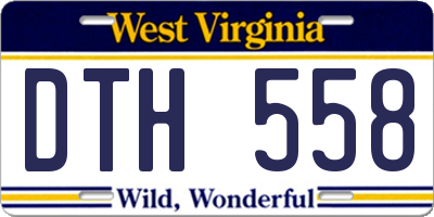 WV license plate DTH558
