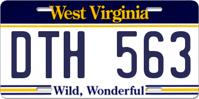 WV license plate DTH563