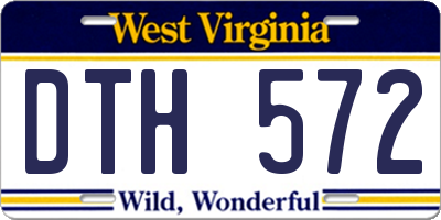 WV license plate DTH572
