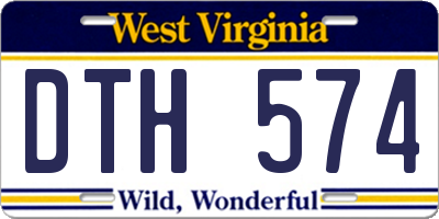 WV license plate DTH574