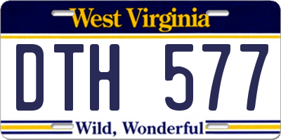 WV license plate DTH577