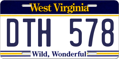 WV license plate DTH578