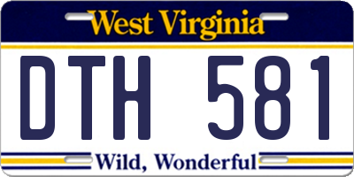 WV license plate DTH581
