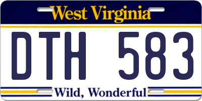 WV license plate DTH583