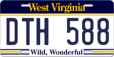 WV license plate DTH588