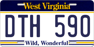 WV license plate DTH590