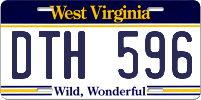 WV license plate DTH596