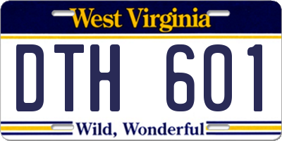 WV license plate DTH601