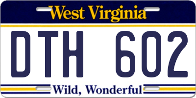 WV license plate DTH602