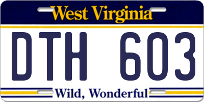 WV license plate DTH603