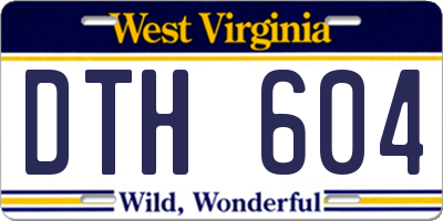 WV license plate DTH604