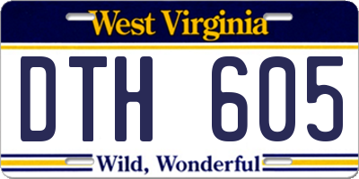 WV license plate DTH605