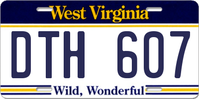 WV license plate DTH607